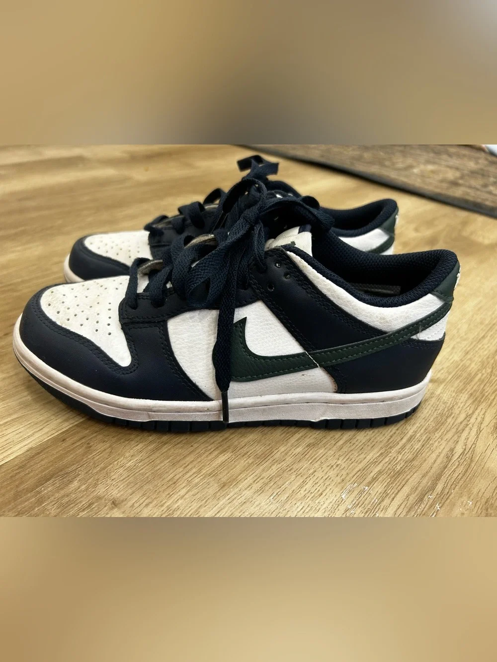 Nike KIDS DUNK LOW GS OBSIDIAN VINTAGE GREEN sz.4 athletic basketball shoes